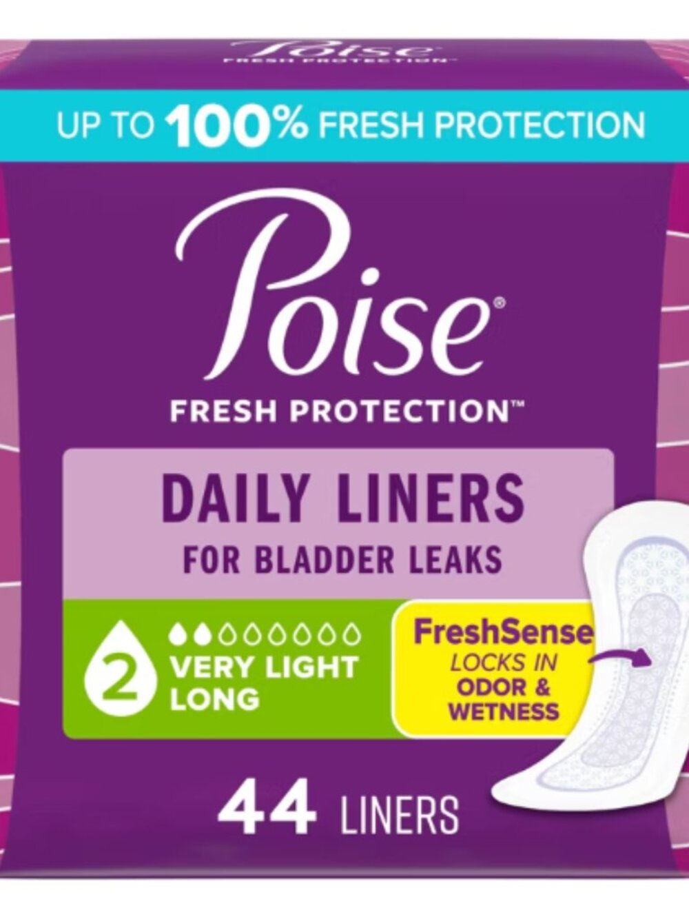 4- Poise Daily Liners Long _ 2 Drop